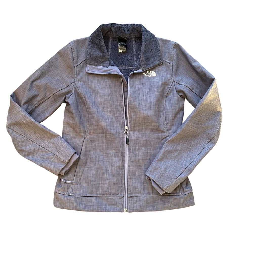 North Face Jacket Women's Light Gray‎ Size Small Zip Pockets Lightweight Coat